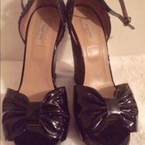 Valentino wedge patent peep toe sandals